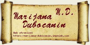 Marijana Dubočanin vizit kartica